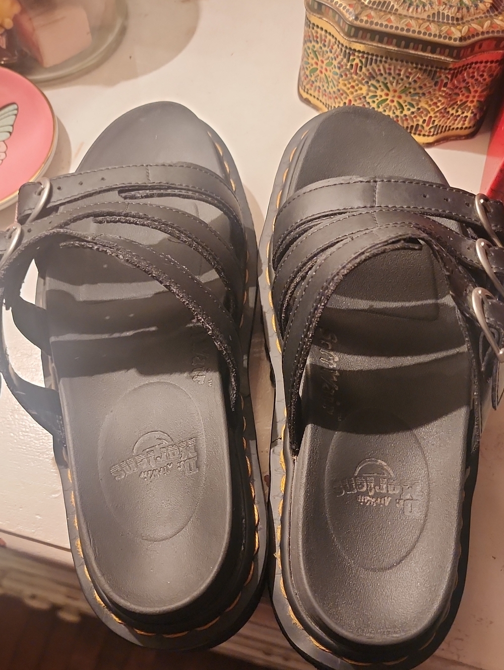 Dr Martens Bellaire Slide. Women’s Black Multi-Strap Comfort Sandals